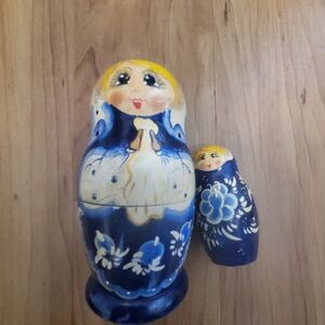 Blue and White Matryoshka Dolls